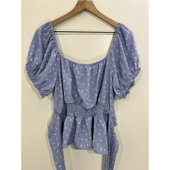 Cottage Coquette Romance Victorian Y2K Fairy Dainty Babydoll Top 2X Ditsy Floral - Picture 8 of 12